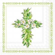 Luncheon Napkin Floral Cross