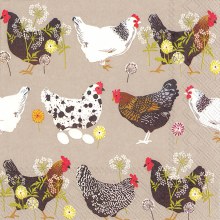 Luncheon Napkin Spatter Hens