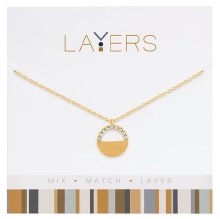 Layers Necklace Half Circle CZ