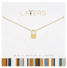 Layers Necklace Gold Padlock
