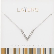 Layers Necklace Silver Narrow V