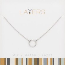 Layers Necklace Silver Open Circle