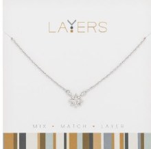 Layers Necklace Silver CZ Starburst