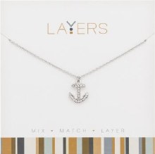 Layers Necklace Silver Anchor