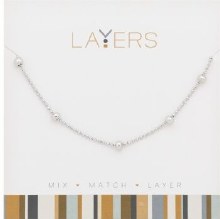 Layers Necklace Silver Decor Ball