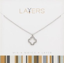 Layers Necklace Silver Quadrafoil