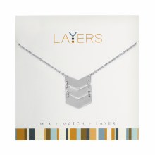 Layers Necklace Silver Tri Chevron