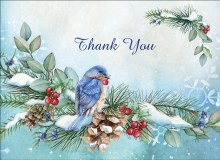 Notes Christmas Blue Bird Thank You