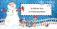 Christmas Money Card Single Snowman