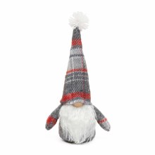 Red & Gray Plaid Gnome 7.5"