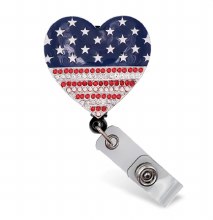 Badge Reel Usa Heart