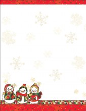 Holiday Letter Paper Snow Friends 8.5x11