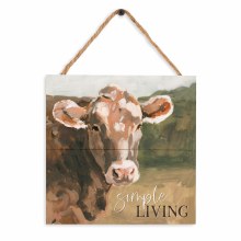 Simple Living Cow Hanging Sign