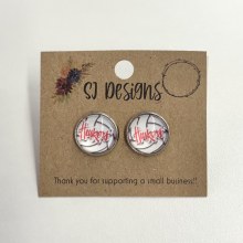 Stud Earring Volleyball Husker