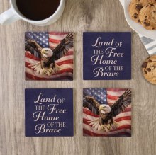 Coaster Set of 4 Eagle Brave