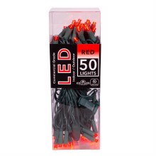 25.5' UL 50-Light 5MM Red LED Green Wire Lights