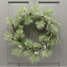 Pine Wreath with Pinecones 24"