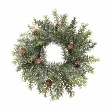 Snowy Pinecone Candle Ring 12"