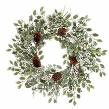 Pine Holly Berry Wreath 22"