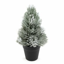 Snowy Pine Tree with Black Pot 10.5"