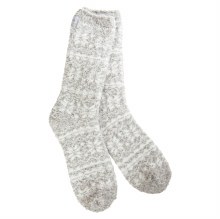 Cozy Crew Socks Fair Isle Silver