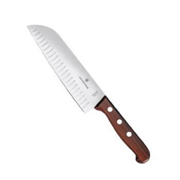 Wood Santoku 7" Granton