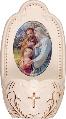 Porcelain Holy Family Holy Water Font