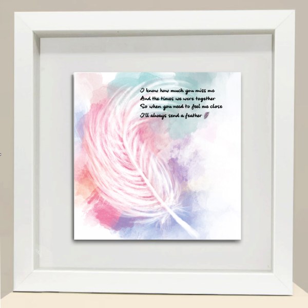 Miss Me Feather Framed Print
