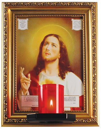 Sacred Heart Consecration with Votive Light (25x 20cm)