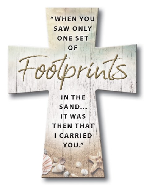 Footprints Standing Cross (10cm)