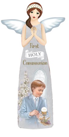 Boy Fisrt Holy Communion Guardian Porcelain Angel