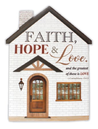 Faith Hope and Love Porcelain Plaque (20cm)