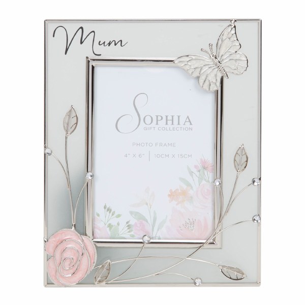 Mum Butterfly Glass Frame hold (10x 15cm)