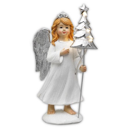 Angel with Christmas Tree (17cm)