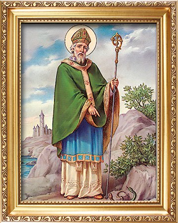 St Patrick Gold Framed Picture (25x 30cm)