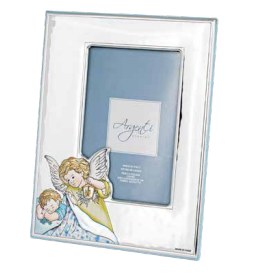 Silver Boy Guardian Angel Photo Frame