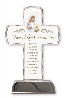 Girl First Holy Communion Message Cross