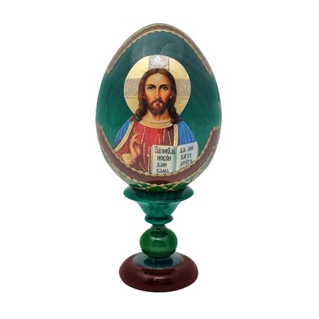 Green Christ Teacher Icon Egg 13cm