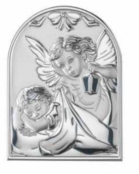 Silver Guardian Angel Icon (10cm)