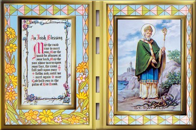 St Patrick Glass Plaque (25x 18cm)