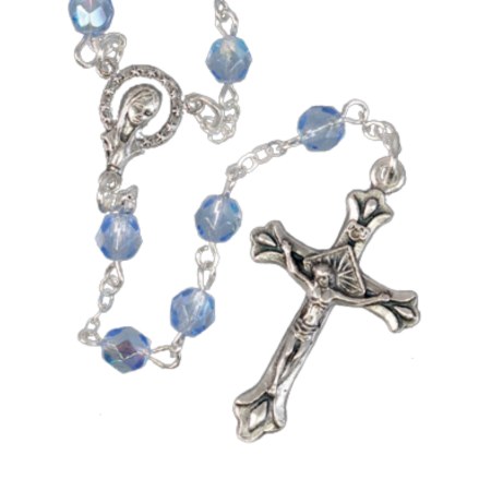 Blue Rosary Beads Boxed