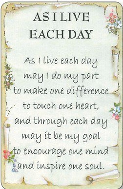 Live Each Day Prayer Card