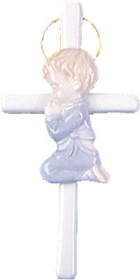 Blue Baby Boy Ceramic Cross