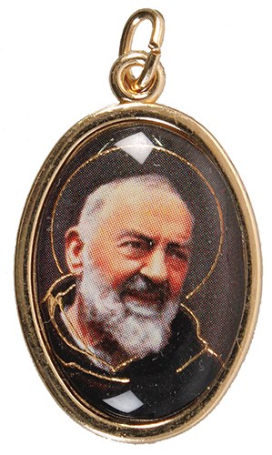St Pio Medal Gold Finish