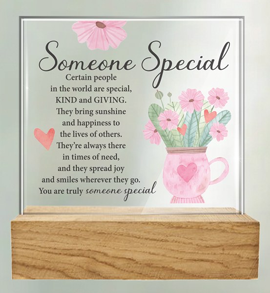 Someone Special Glass Plaque Wooden Base