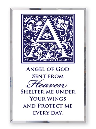 Angel of God Glass Plaque