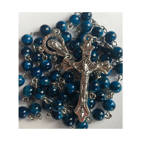Blue Rosary Beads Boxed
