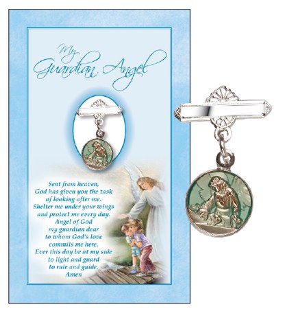 Baby Boy Guardian Angel Medal and Prayer Card