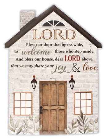 Lord Bless Our Door Porcelain Plaque (20cm)