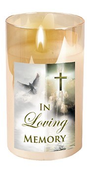 In Loving Memory Glass Led Candle